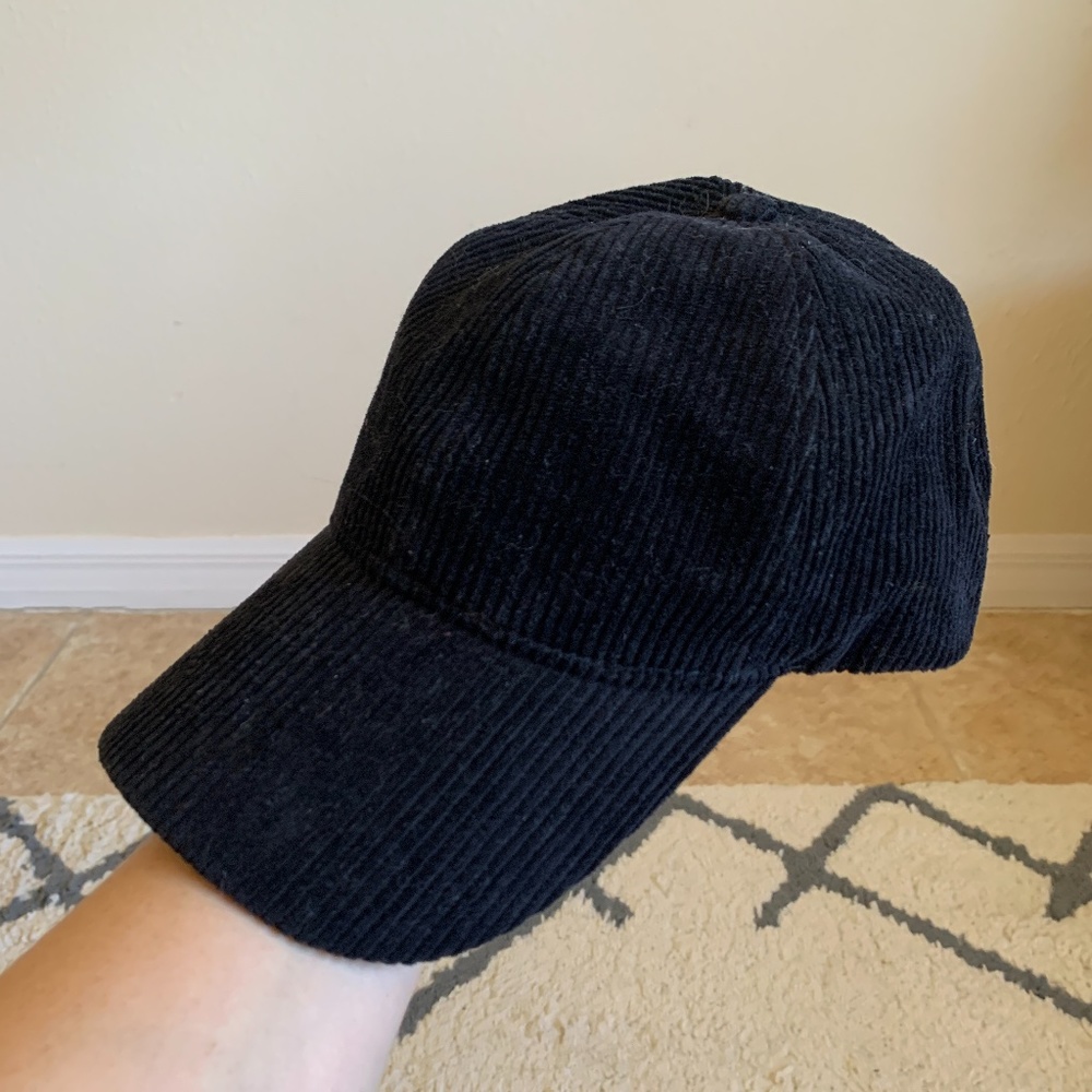 Black Corduroy Baseball Hat